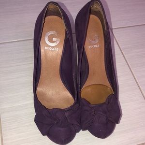 Purple micro suede Guess heels. Size 7.5
